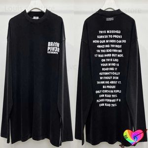 2023 Brain Power Long Sleeve Tee Men Women Cross Printing T-shirt Big Oversize O-neck VTM Tops T230806