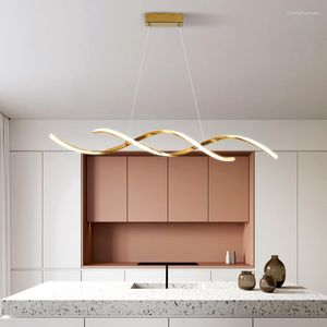 Żyrandole sztuka LED żyrandol lampa wiselanta sufit Light Modern Wave Design Home Dining Living Decor Restaurant Bar Hanging Empreza