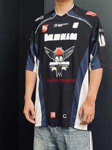 23SS Camiseta masculina de grande grife, toda em tecido de poliéster, camiseta de manga curta, camiseta tamanho americano, camiseta masculina de corrida nova de alta qualidade