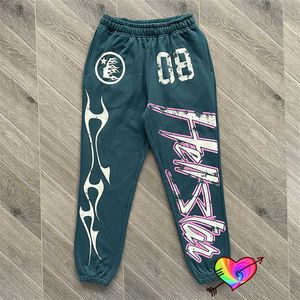 2023 Verde Escuro Hellstar dios Calça Masculina Feminina Sign Hellstar 08 Calça Moletom Vintage Wash Calça Terry T230806