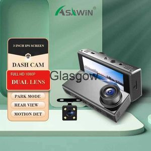 Auto-DVRs Asawin A5 Dual-Objektiv-Dashcam für Auto-DVR vorne und hinten 316 IPS-Bildschirm FHD 1080P GSensor Nachtsicht x0804 x0804