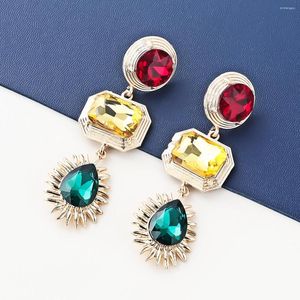 Dangle Earrings Stylish Colored Multi-layer Geometric Acrylic Exaggerated Luxury Woman Jewelry Designer