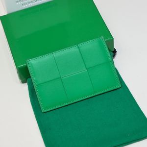 Designer di carte Designer Genuina in pelle Mano di alta qualità pacchetto di carte di credito di alta qualità da uomo in stile minimalista ultra-sottile 2023 New Parrot Green Black