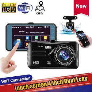 Car DVRS Camcorder Car DVR Dashcam 4 -дюймовый сенсорный экран IPS 170 Gsensor Dual Lens WDR Full HD 1080p Auto Video Video Recorder x0804 x0804 x0806 x0809