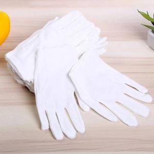 12st mjuka vita bomullshandskar trädgård hushållsarbete skyddshandskar inspektionsarbete bröllop ceremoni handskar antistatisk återanvändbar tvätt
