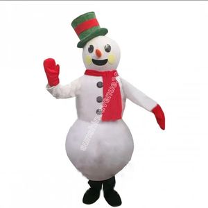 Red Hat Snowman Mascot Costume Top Cartoon Anime Teme Postacie Carnival unisex dla dorosłych rozmiar świątecznych przyjęcia urodzinowych strój na zewnątrz garnitur