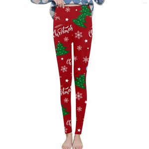女性用レギンスクリスマスカジュアルプリントウォームパンツファッションコットンプラスベルベット女性用のハイウエストエラスティック