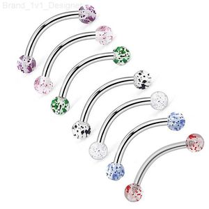 Anéis de nariz Studs Acrílico Glitter Anel de sobrancelha unha Língua Barra de mamilo Anel Barbell Piercing Corpo Jóias Piercing de nariz Anéis Atacado Kit L230806