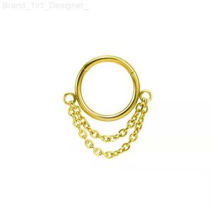 Nose Rings Studs 20pcs 316L Surgical Steel Chain Hinged Segment Ring Nose Clicker Ear Helix Cartilage Nose Hoop Septum Ring 16G Sliver/Gold Hot L230806