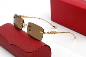 Altın Leopar Tasarımcı Güneş Gözlüğü Kadın Kartem Gözlükleri Erkek Tasarımcı Güneş Gözlüğü Anti UV Güneşlik Gözlük Açık Mekan Adumbral Lüks Küçük Sürüş Güneş Gözlüğü
