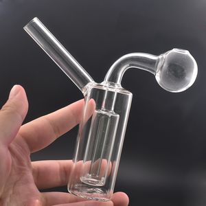 Grossistficka glasoljebrännare bong aska catcher vattenpipa för dab riggar vatten rör liten bubbler återvinnare bong med stor storlek oljebrännare rör billigast