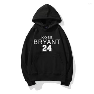 Herren Hoodies 24 Nummer Solid Hoodie Basketball Mode Sweatshirt Straße Langarm Tops Casual Harajuku Stil