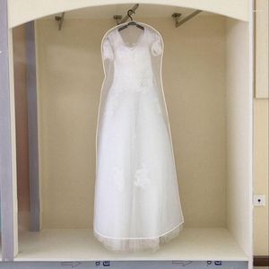 Storage Bags Transparent Dust-proof Covers Clothing Breathable Mesh Cover Wedding Dress Garment Protector Bride Gown Case Wardrobe Coat