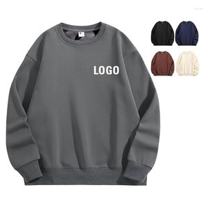 Felpe con cappuccio da uomo Ricamo a sbuffo 3D Logo personalizzato Felpa di lusso oversize unisex con girocollo morbido Felpa con cappuccio marrone Maglioni girocollo