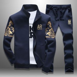 Mens Tracksuits Spring Sporting Gym Set Casual Outfit Sportwear Clothing Bodybuilding Manlig svettdräkt