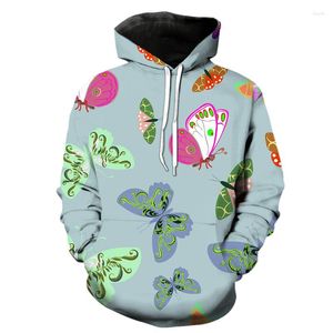 Erkek Hoodies Streetwear Moda Erkek Kız Çocuk Karikatür Kelebek 3D Baskılı Sweatshirts Erkek Kadın Çocuklar Ezme Uzun Kollu Ceket