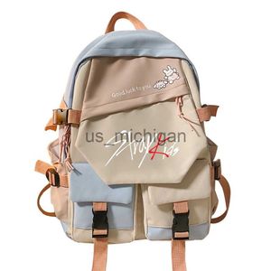 Backpack Korean Patchwork Color Contrast Stray Kids Backpack Ins Style Harajuku Middle School Student Backpack Travel Backpack J230806