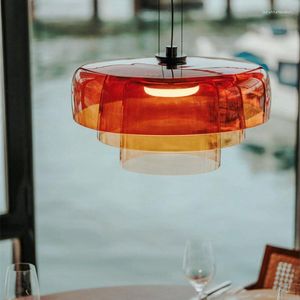 Pendelleuchten Restaurant für Bar Wohnzimmer Esstisch Kreative bunte Glas Hängeleuchte Decke abgehängte Kronleuchter