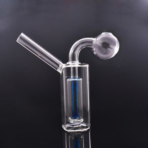 2pcs mini dab equipamento de óleo de vidro queimador de vidro Bonga cachimbo de água com gaiola com gaiola grossa recicladora de pyrex roldy bongcatcher bongs para ferramentas de fumantes