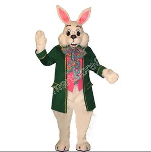 Nya tecknade Green Wendell Rabbit Mascot Costumes Halloween Christmas Event Rollspelande kostymer Rollspel klänning päls set kostym