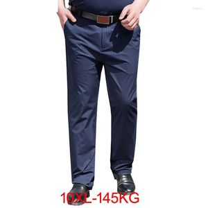 Erkek pantolon büyük boy 10xl 145kg yaz erkekler pantolon esneklik esnekliği gevşek büyük satış klasik haki ofis