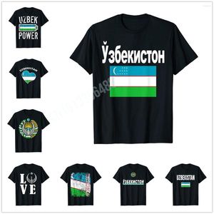 Camisetas Masculinas Mais Design Uzbequistão Uzbeque Tashkent Xumo Bandeira T-Shirt Para Homens Mulheres Camisa Tops Camisetas de Algodão