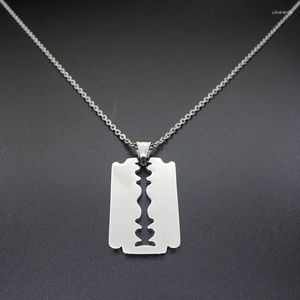 Naszyjniki wiszące łopatki kształt łańcucha ze stali nierdzewnej Bijoux femme tag chokery kobiety oświadczenie 55 cm