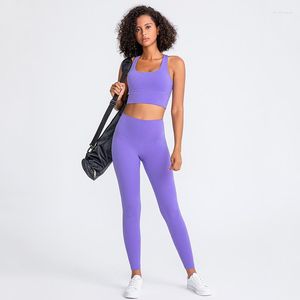 Conjuntos ativos conjunto de ioga leggings apertadas roupas esportivas sexy beleza sutiã cruzado calças esportivas terno treino roupas para mulheres Sportwea