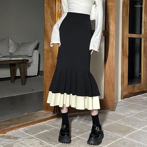 Skirts 2023 French Temperament High-waisted Slimming Half Slim Mid-length Bag Hip Fishtail Skirt