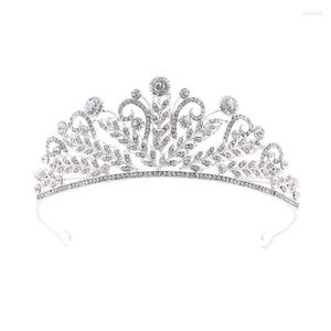 Başlıklar basit ve atmosferik taç gelin tiara 18 yaşında prenses yetişkin doğum günü gelinlik saç aksesuarları