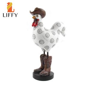 Dekorative Objekte Figuren LIFFY Harz Hahn Heimdekoration Ornamente Statue Skulptur Tier Miniaturmodell von Wohnzimmer Schlafzimmer Büro 230804