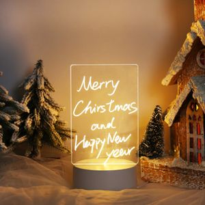 Note Board Creative Led Night Light Lamp USB Message Board Luce natalizia con penna Regalo per bambini Fidanzata Decorazioni natalizie