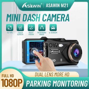 Carro DVRs Asawin 4 Em IPS Touch Screen Câmera Do Carro Para Carro DVR 1080P Frente E Traseira Lente Dupla Dashcam Visão Noturna x0804 x0804