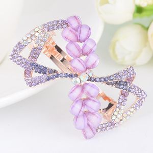 Fermagli per capelli EASYA Fashion Sparkling strass Crystal Bowknot Barrettes Forcina Design elegante Clip Accessori Ornamenti