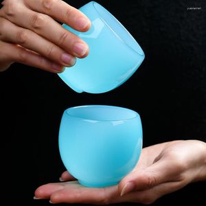 Tassen Untertassen Tianqing Jade Porzellan Master Cup Einzelne Teetasse Großes Glas Persönliches Ruyi Chinesisches Kungfu Tee-Set Zubehör