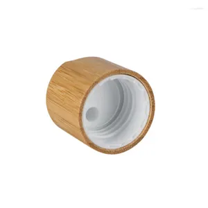 Storage Bottles 3pcs Bamboo Wooden Cap Plastic Disc Top Lid For Shampoo Squeezable Bottle Lotion Accessories