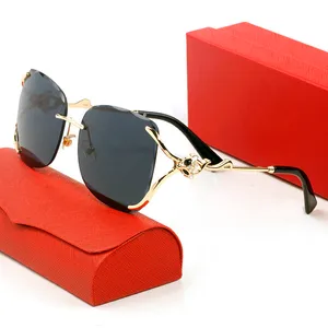 Moda Fox Mulher óculos de sol óculos C Decor Composite Plank Metal Rimless Optical Frame Classic Oversized Square Gold Luxury Eyeglasses para mulheres