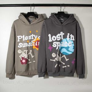 2023 Fleece Lost In Space Hoodie Men Women Puff Print Plenty Of Sunshine Hoodie Graffiti Sweatshirts High Street Pullovers T230904