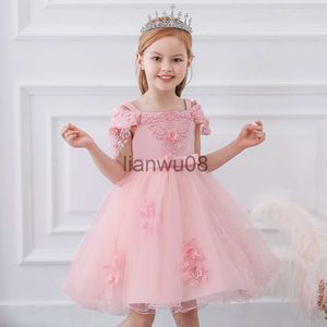 Abiti da ragazza Abito da prima comunione Abiti da ragazza di fiori estivi per matrimoni Compleanno Vestiti da ragazza per bambini Abbigliamento per bambini Costume per bambini x0806