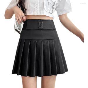 女性女性韓国のファッションカジュアルオフィスレディーレディオルガールズキュートセクシーな黒いミニプリーツスカートを販売するスカート