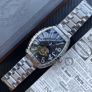 Nowy Frenk Hot Styreretro Dżentelmen Hollow Design Mechanical Ruch Watch Series Luksusowy projektant Męs