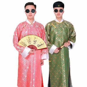 Traditionelle ethnische Kleidung Chinesischer Tang-Anzug Cheongsam für Männer Crosstalk Drama Robes Orientalisches altes langes Kleid