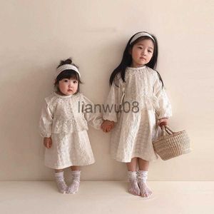 Mädchenkleider 2023 Herbst Neue Baby Mädchen Langarm Kleidung Elegante weiße Spitze Mädchen Kleid Baby Body Kinder Prinzessin Kleider Twin Kleidung x0806