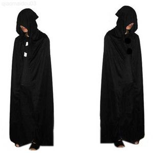 Kostium motywu dorosły Halloween wampir przychodzi kobiety mężczyźni gotycki płaszcz z kapturem wicca szatę średniowieczne wiedźmerze larp cape scary wchodzi l230804