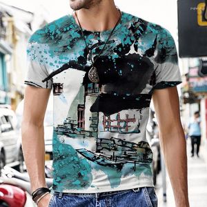 Camisetas masculinas 3d -camisas de pintura com pincel chinês camisetas masculinas femininas de manga curta camisetas legais moda casual verão menino menina crianças streetwear tops