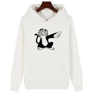 Moletons Masculinos Personalidade Européia Big Mouth Macaco com Capuz Moda Masculina Solta Moletom Estilo Unissex Casual Fleece Streetwear