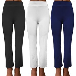 Active Pants Womens Stretch Cotton Fold Over High midje Yoga Harem Women With Pickets For Tall