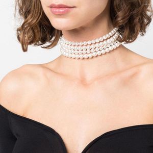 Ketten Halskette Perle Temperament Licht Luxus Halskette Mode Dinner Party Schmuck Für Frauen Edelstahl