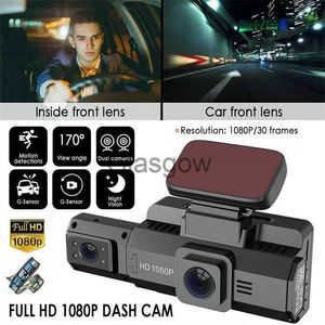 CAR DVRS 3 -tums bil DVR -kamera HD 1080p Dash Cam 170 Wide Vinle Night Vision Car Camera Way Loop Recording Video Recorders med GSensor X0804 X0804