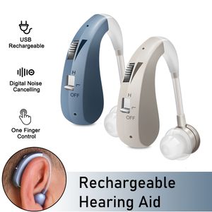 Ear Care Supply, wiederaufladbares digitales Mini-Hörgerät, Hörverstärker, kabellose Ohrgeräte für ältere Menschen, mittelschwerer bis schwerer Verlust, Abfall 230804